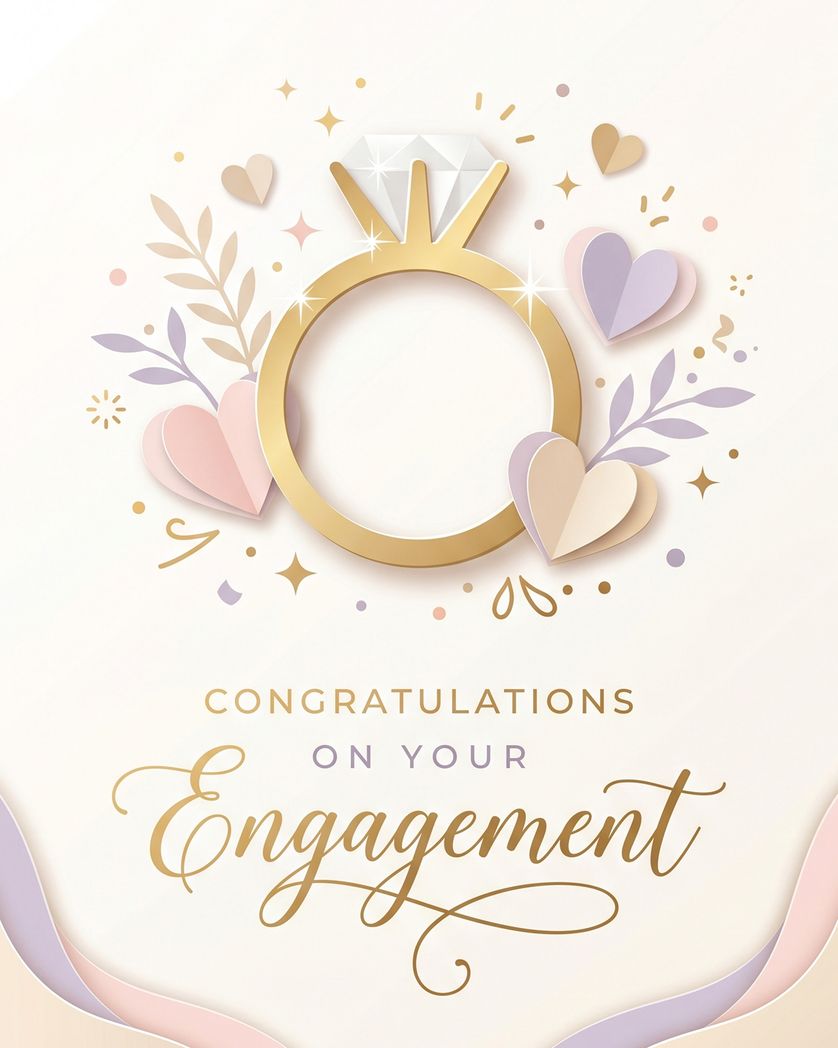 Card design "Put a ring on it - group engagement ecard"