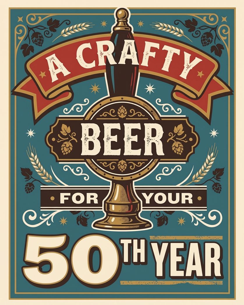 Card design "Crafty pint  - group birthday ecard"