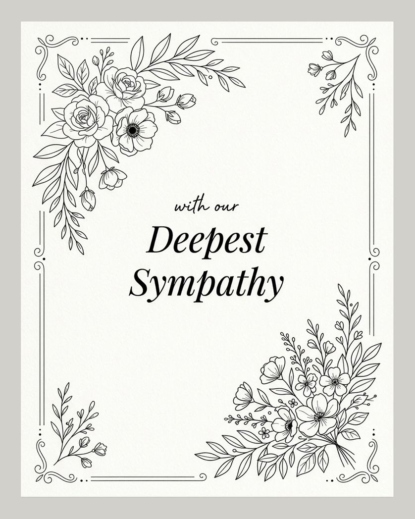 Card design "Elegant sympathy - group ecard"