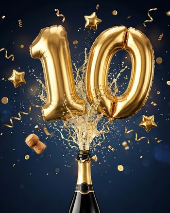Use 10 pop - group anniversary and birthday ecard