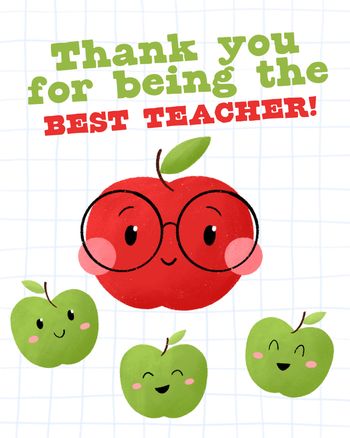Use Apple is teacher - group teacher ecard