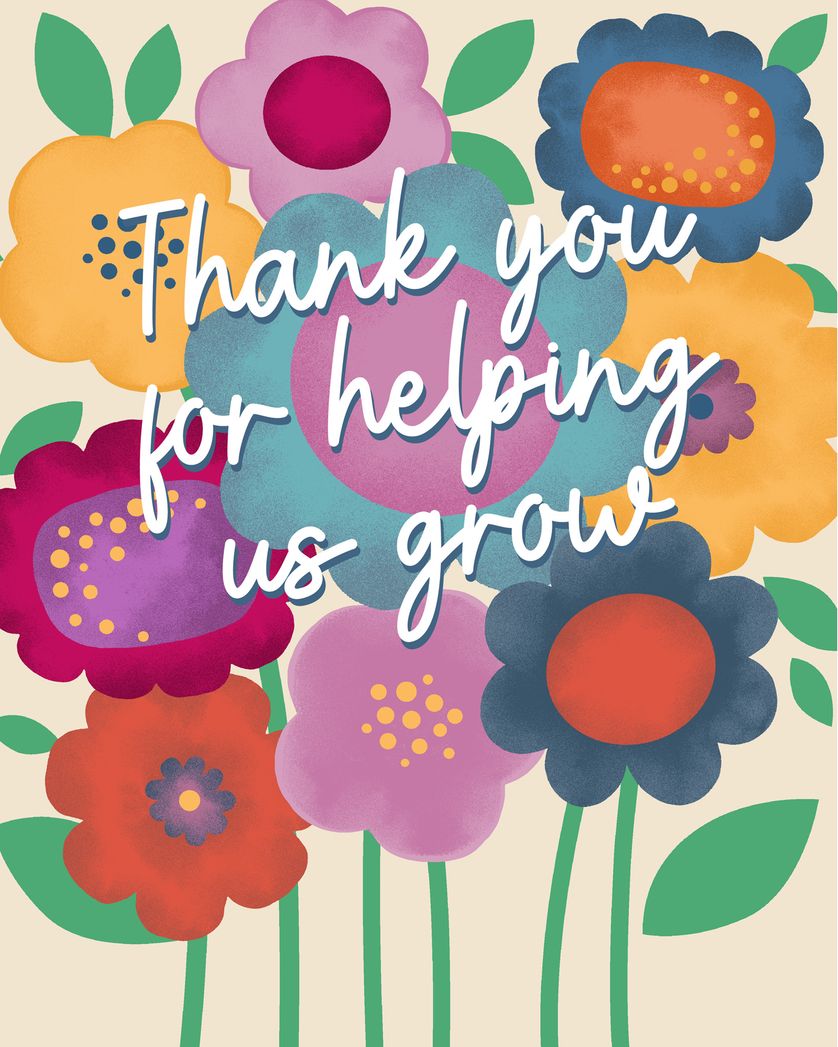 Card design "Blooming class - group teacher ecard"
