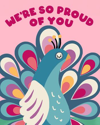 Use Proud peacock - group congrats ecard