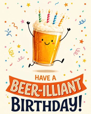 Use Birthday beer - group ecard