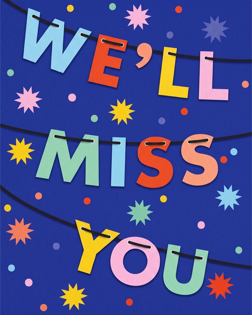 Card design "Bright Bunting - group leaving ecard"