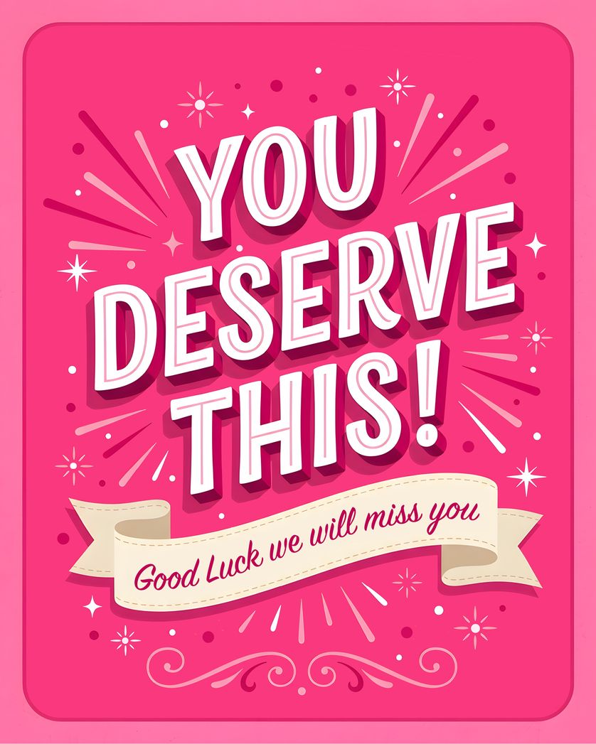 Card design "Pink Praise - group leaving ecard"