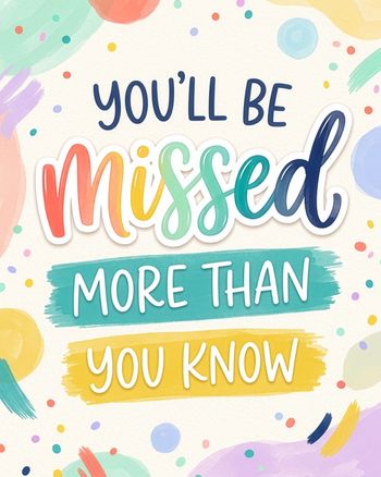 Use Pastel words - group leaving ecard