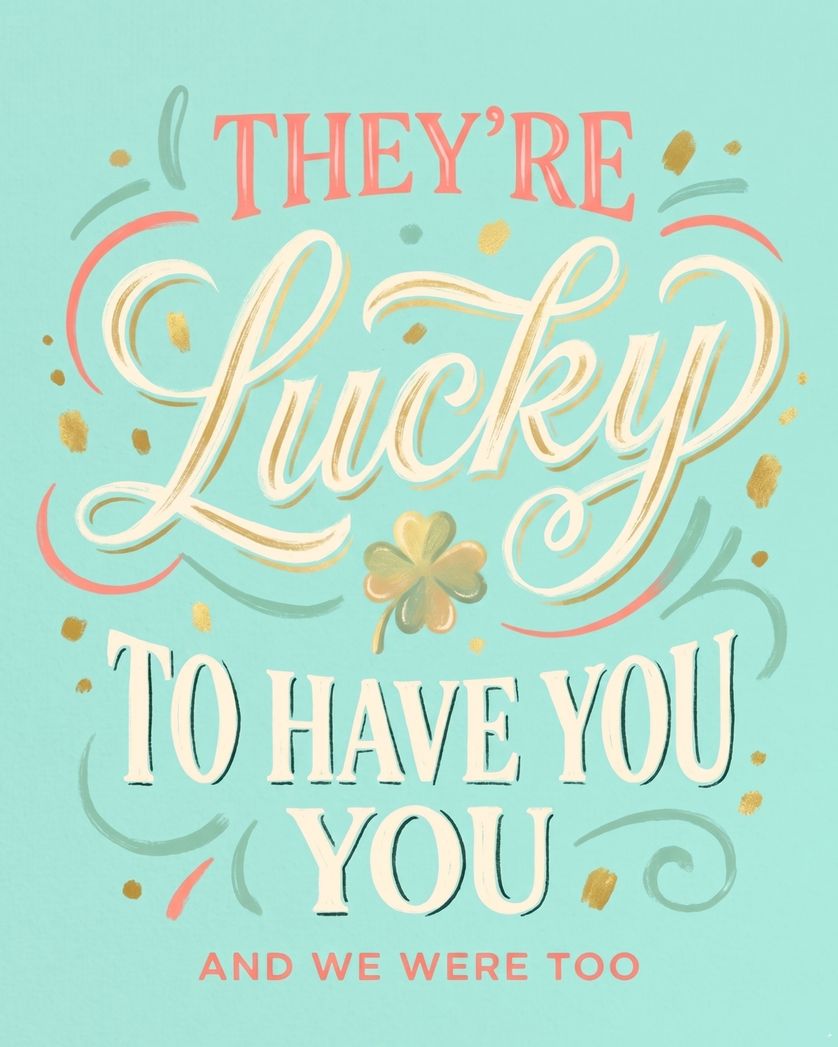 Card design "Lucky leaver - group leaving ecard"