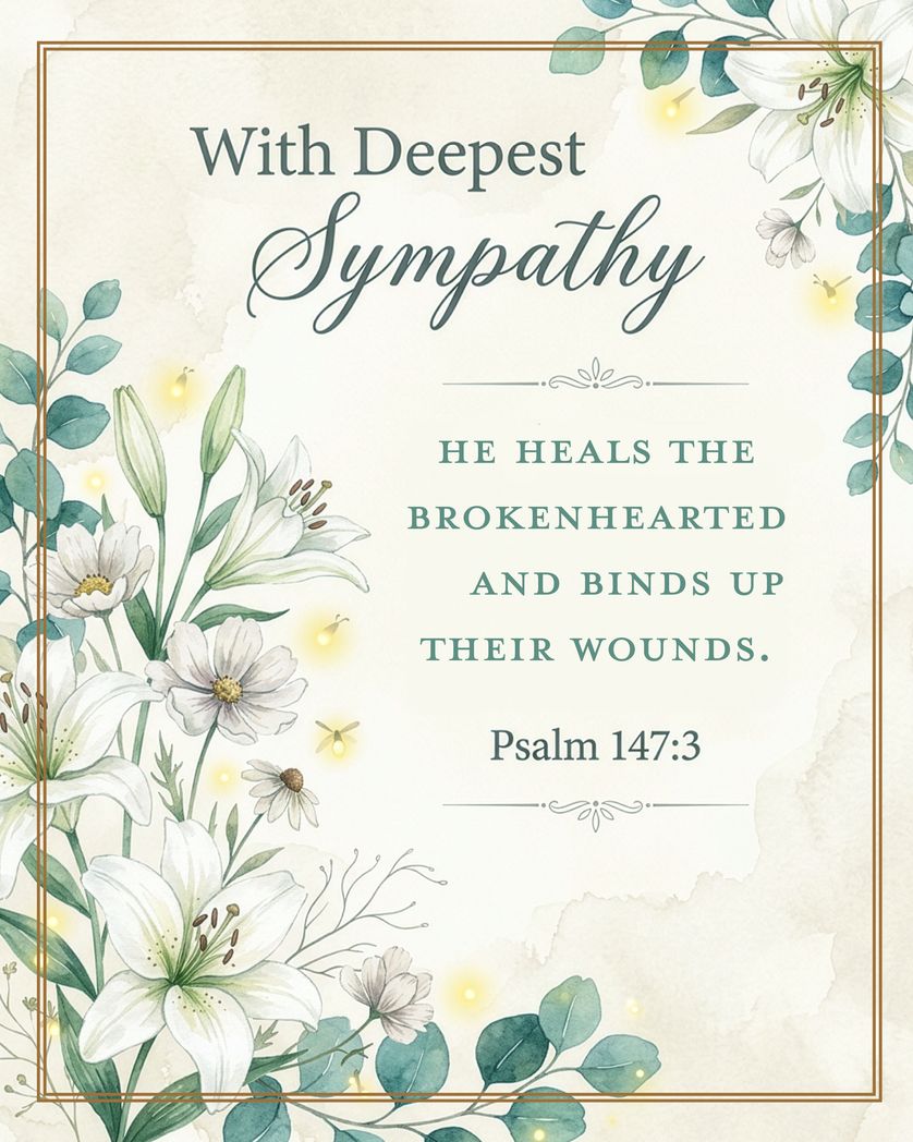 Card design "Psalm 147:3 - group sympathy ecard"