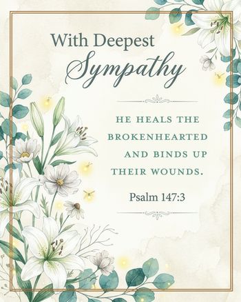Use Psalm 147:3 - group sympathy ecard