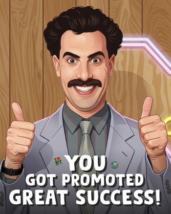 Use Borat - group congrats promotion ecard