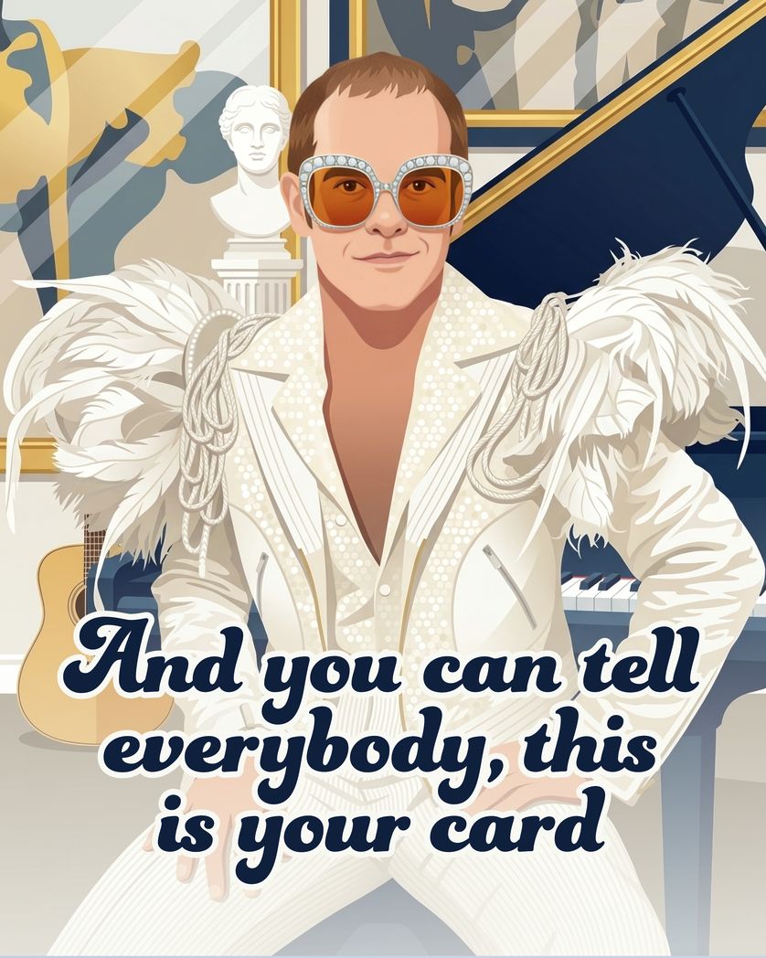 Card design "Rocket man - group birthday ecard"