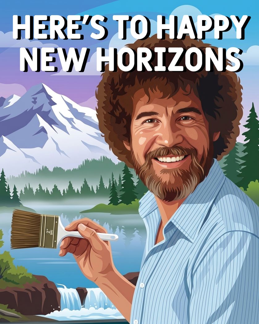 Card design "Bob Ross Painting - Leaving card"