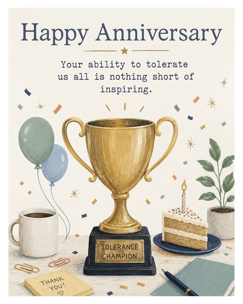 Card design "Tolerance levels - group anniversary ecard"