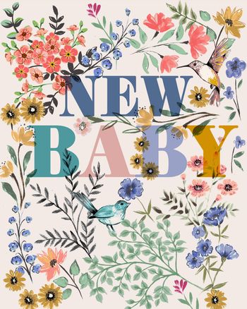 Use Floral baby - group new baby ecard
