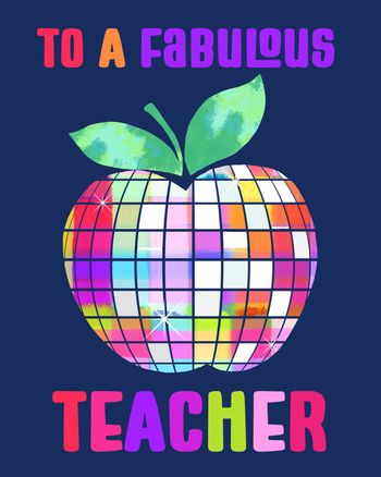 Use Disco apple - group teacher ecard