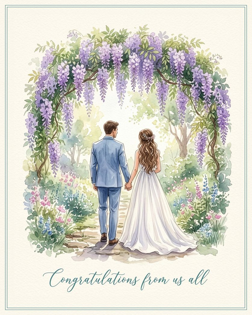 Card design "Wedding arch - group ecard"