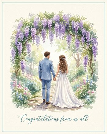 Use Wedding arch - group ecard