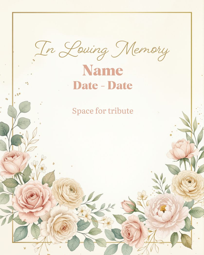 Card design "Peach tribute - group memorial"