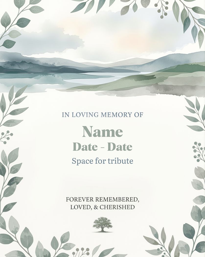 Card design "The Lakes tribute - group memorial"