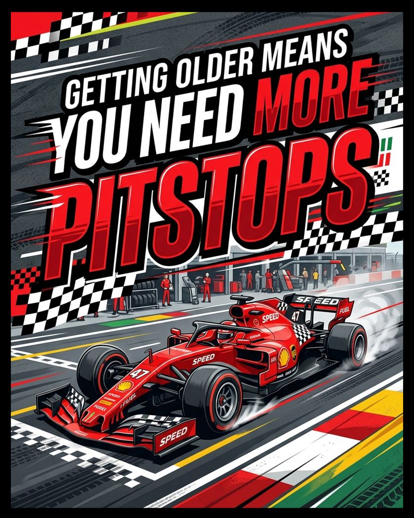 Card design "Pit stops - group birthday ecard"