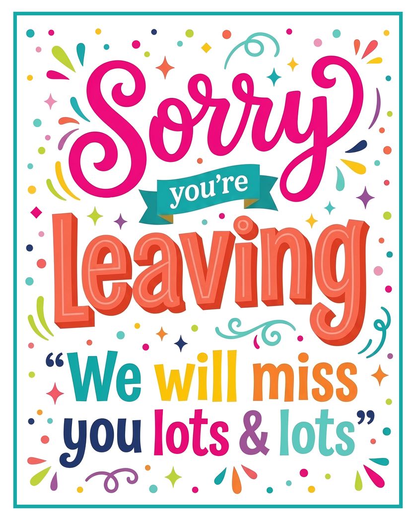 Card design "Bright goodbye - group leaving ecard"
