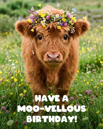 Use Just Moo-vellous - group birthday ecard