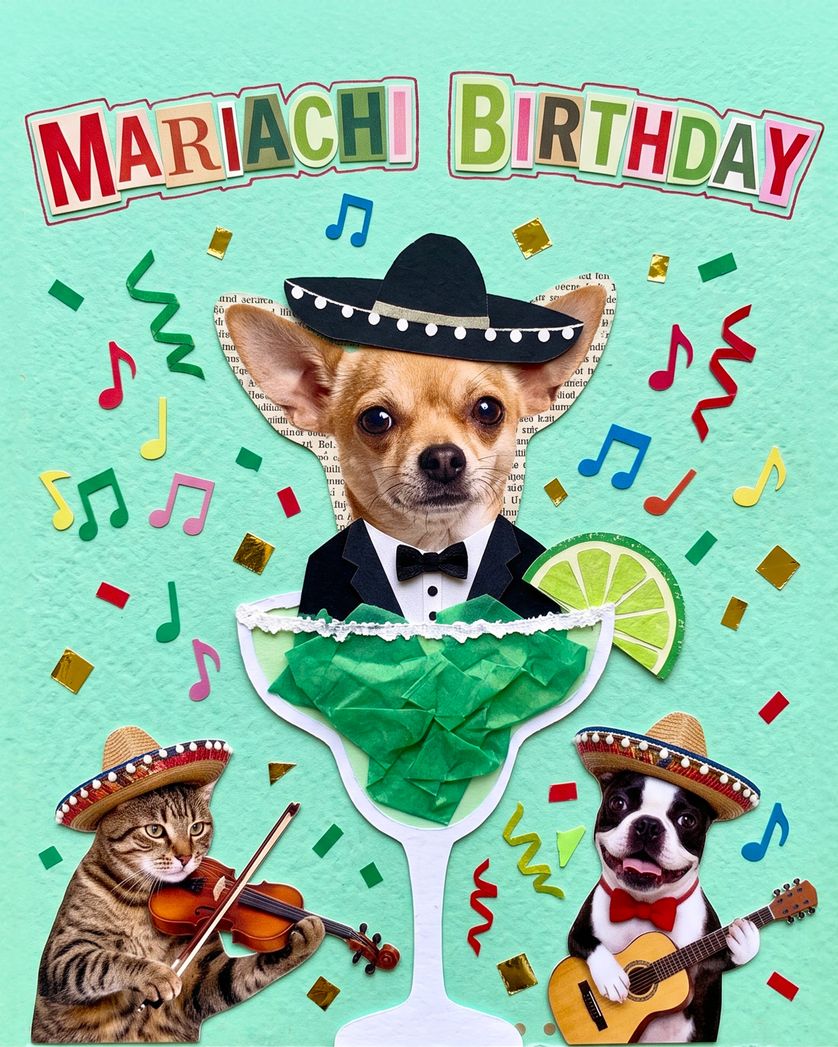 Card design "Feliz cumpleaños - group birthday ecard"