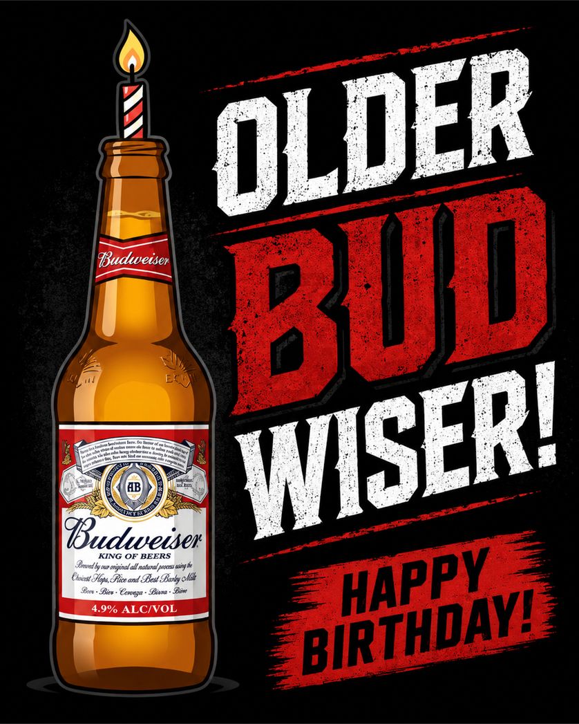 Card design "Older but wiser - group birthday ecard"