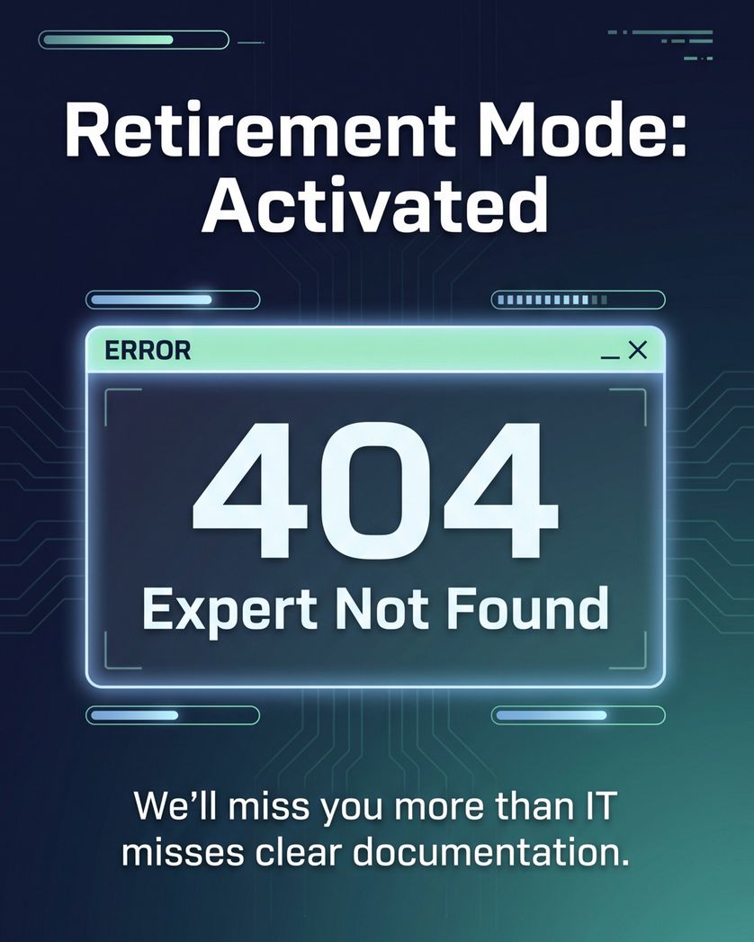 Card design "Error code - group retirement ecard"