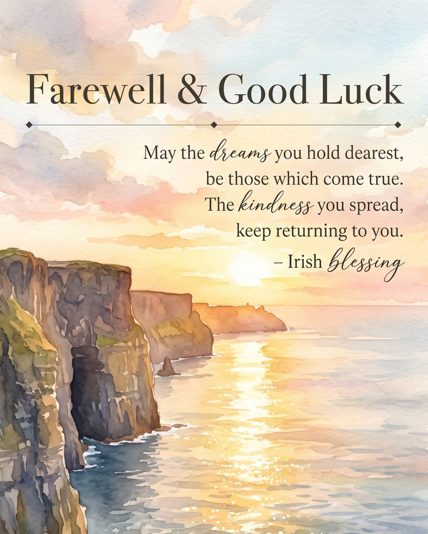 Card design "Irish blessing - group leaving ecard"