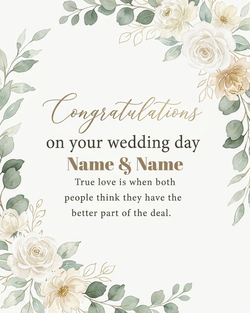 Card design "Both lucky - group wedding ecard"