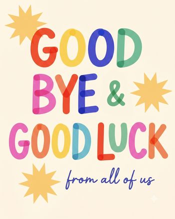 Use Bright words - group leaving ecard