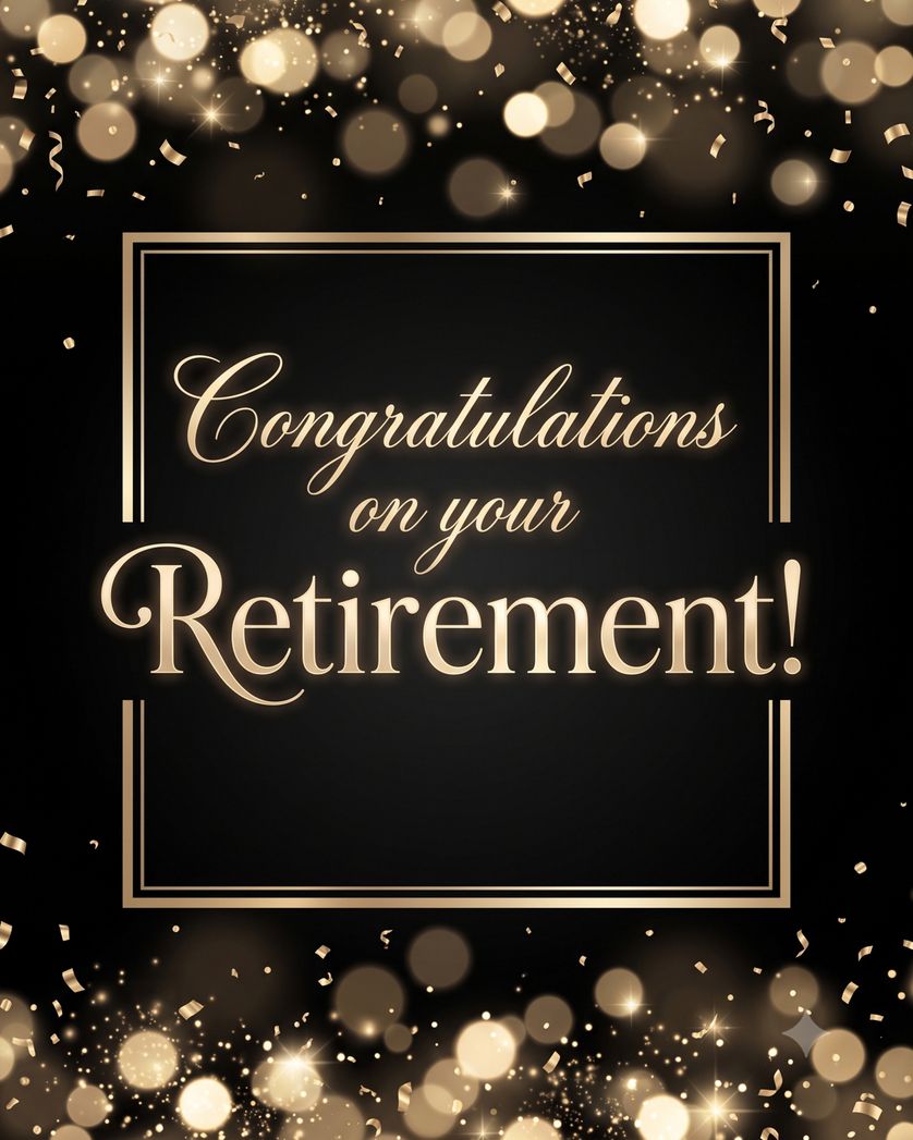 Card design "Golden years - group retirement ecard"