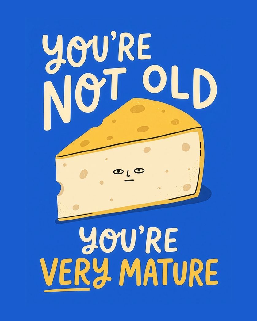 Card design "Ripe old age - group birthday ecard"