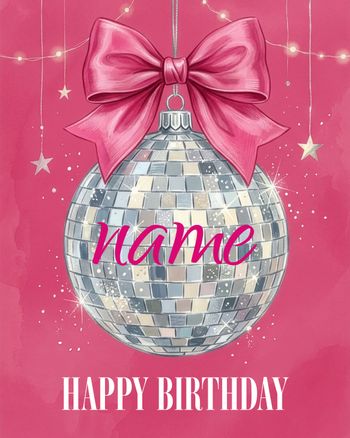 Use Glitter ball - group birthday ecard