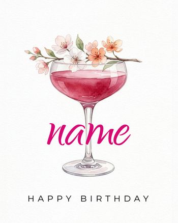 Use Cocktail hour - group birthday ecard