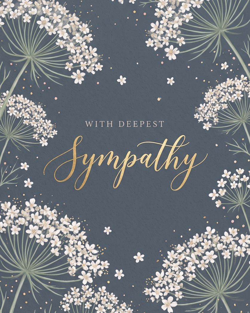 Card design "White flowers - group sympathy ecard"