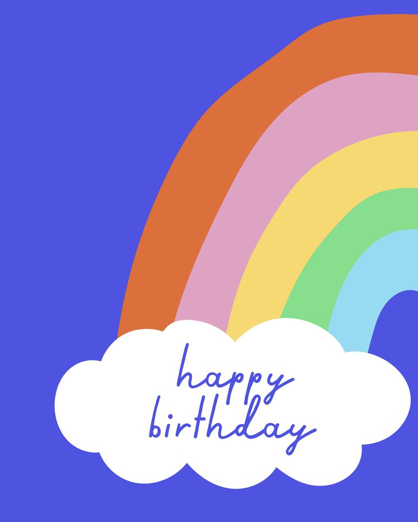 Card design "Rainbow wishes - group birthday ecard"
