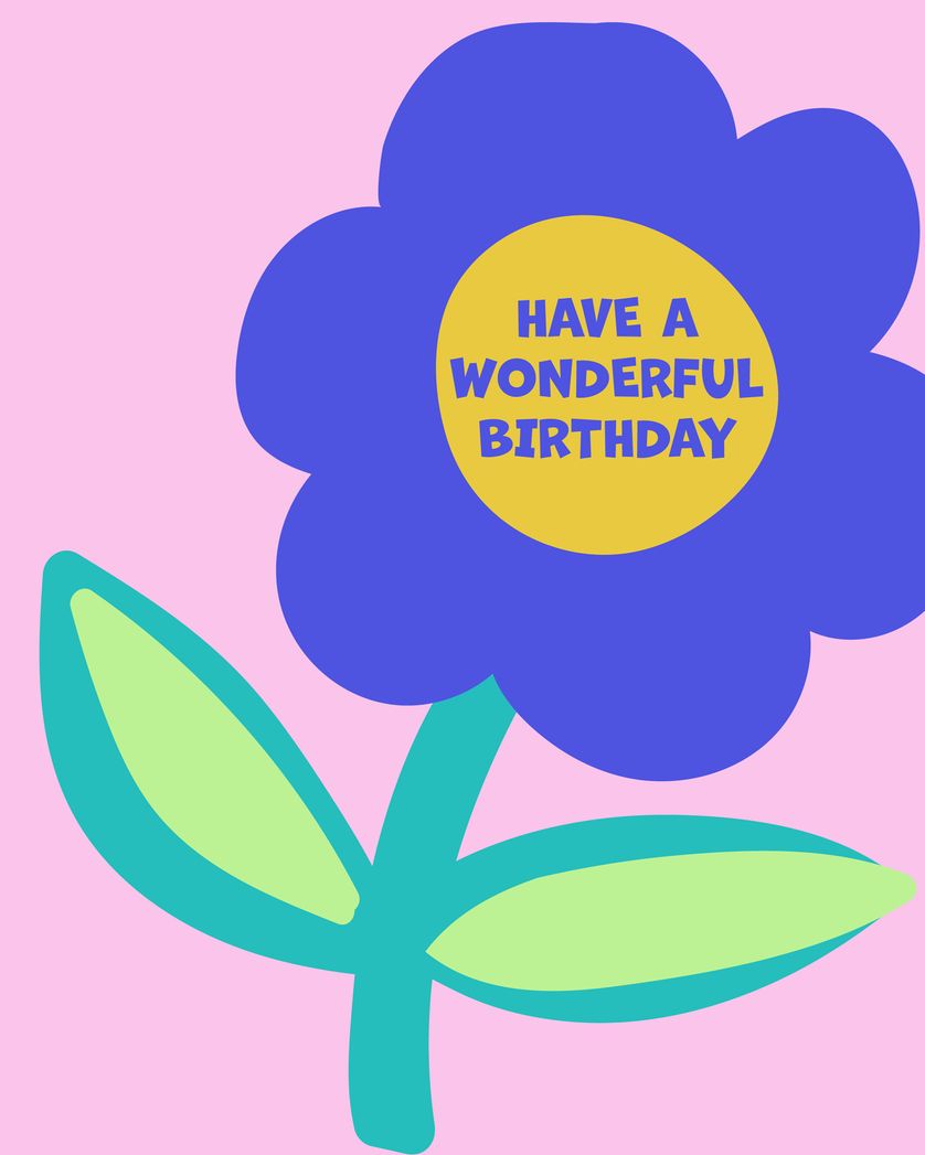 Card design "Big Flowers - group birthday ecard"