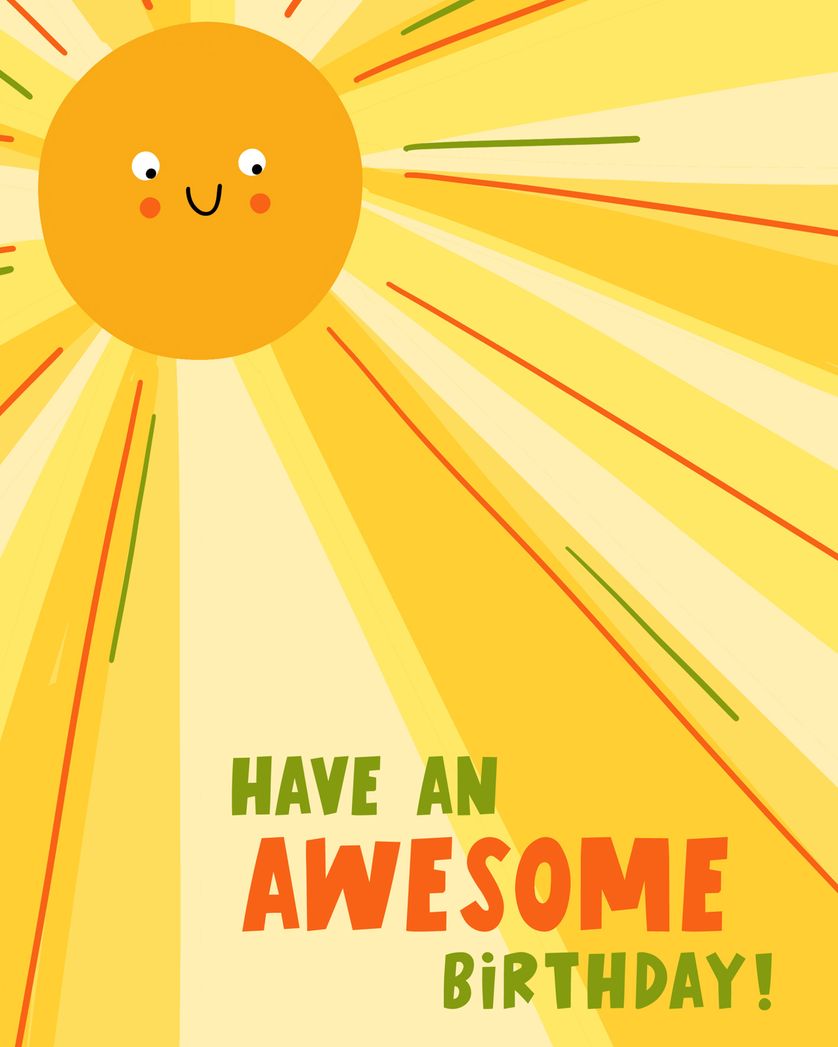 Card design "Sundrenched - group Birthday ecard"