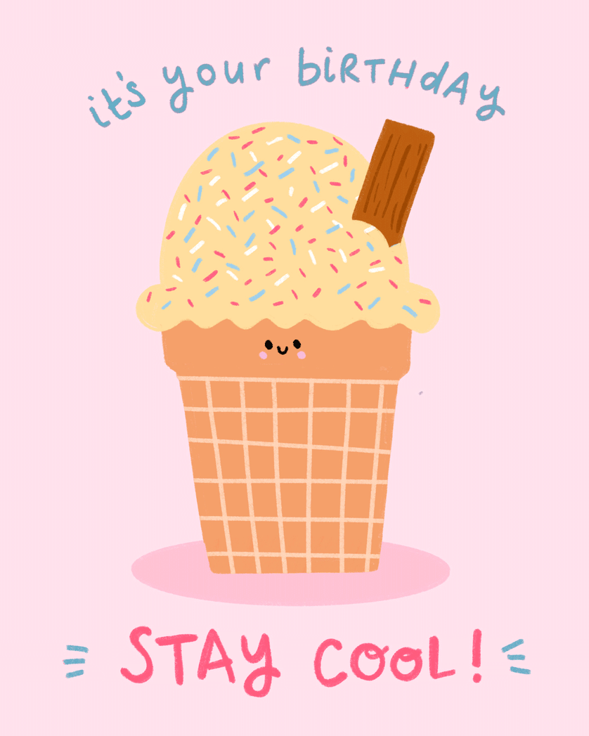 Card design "Summer treat - group birthday ecard"