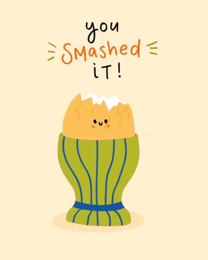 Card design "Boiled egg - group congrats ecard"