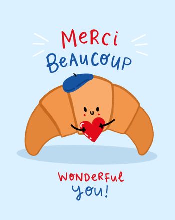 Use French Thank you - group ecard