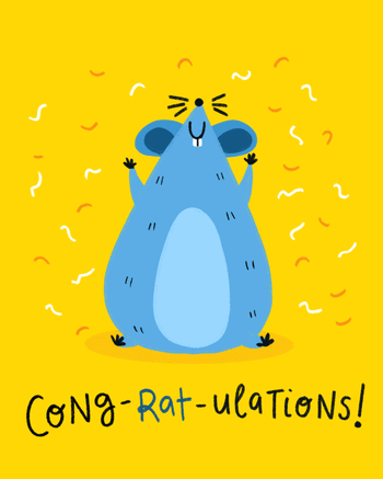 Use Happy Rat - group congrats ecard