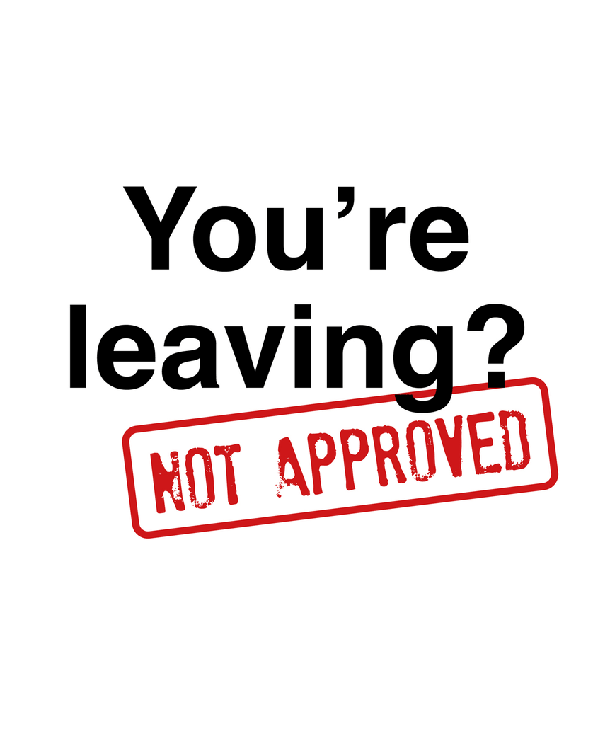 Card design "Denied - group leaving ecard"