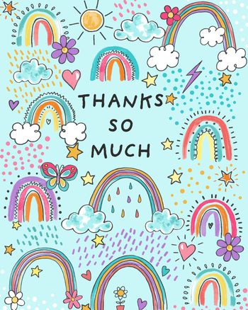 Use Rainbow thanks - group thank you ecard