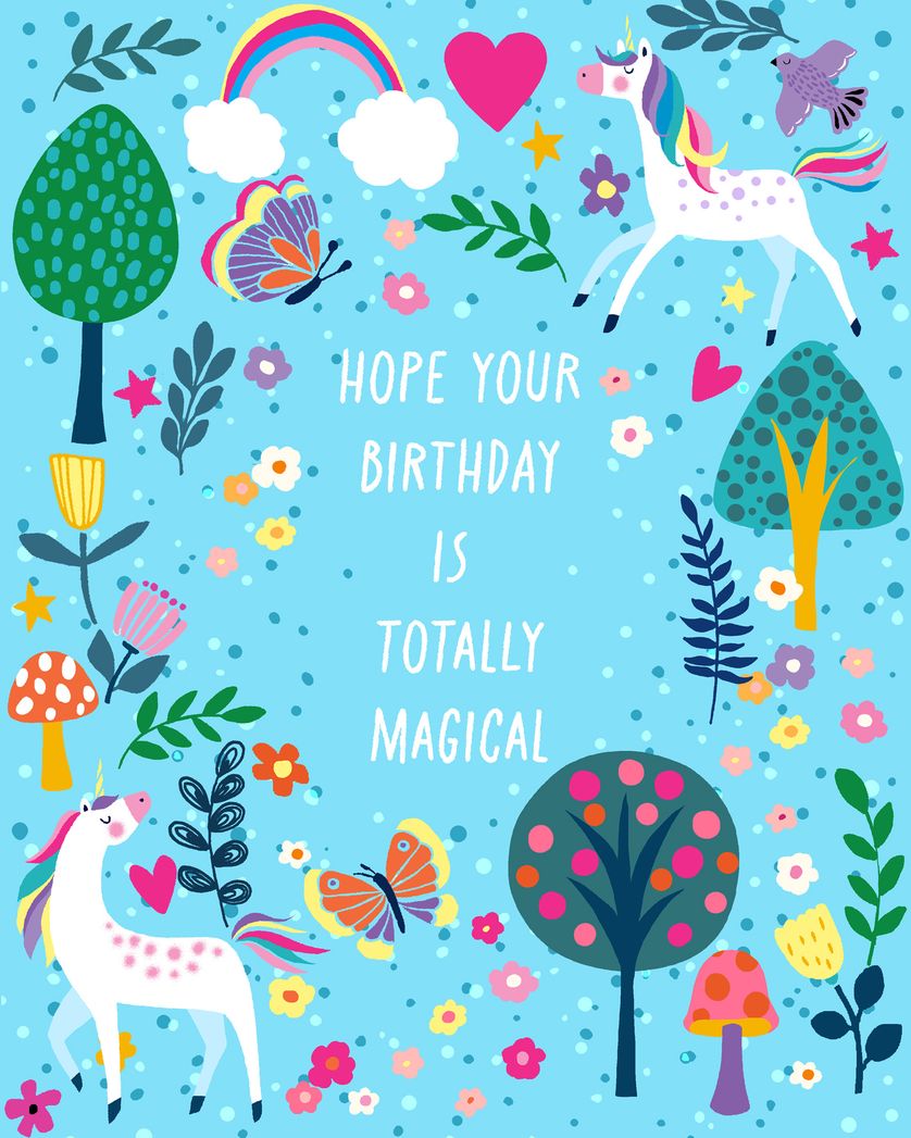 Card design "And that's magic! - group Birthday ecard"