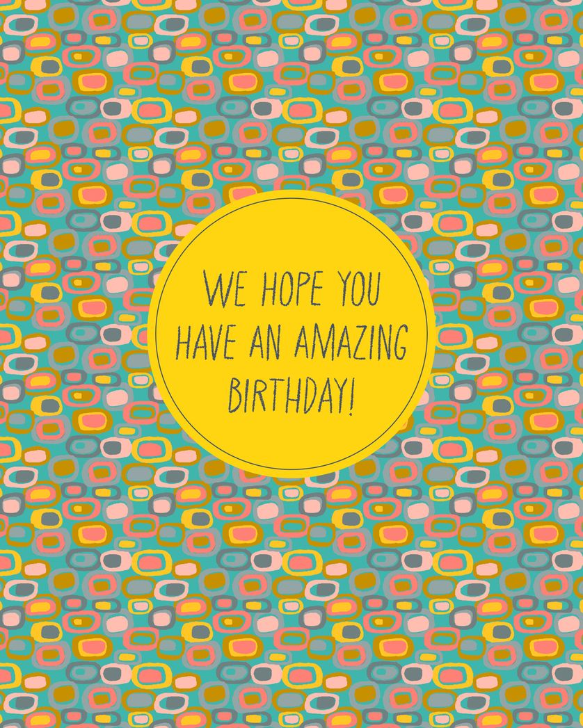 Card design "Groovy Birthday - group birthday ecard"