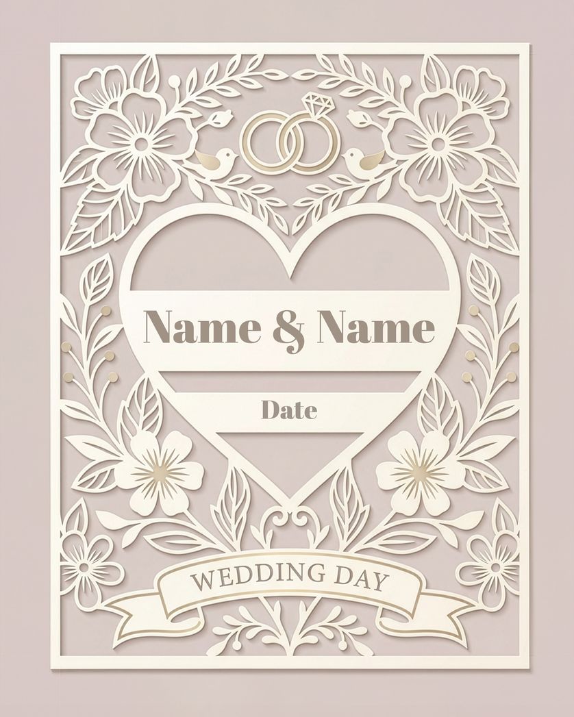Card design "Lasercut - group wedding ecard"